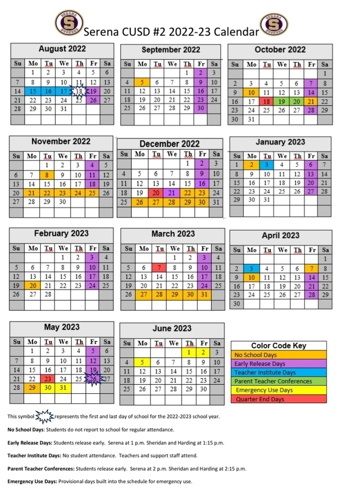 23-24 Serena CUSD 2 Calendar